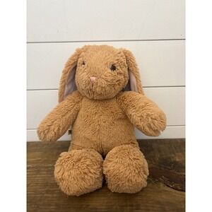 Build‎ a Bear Brown Fuzzy Bunny Rabbit Plush Stuffed Animal Pink Ears Cute